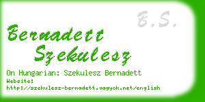 bernadett szekulesz business card